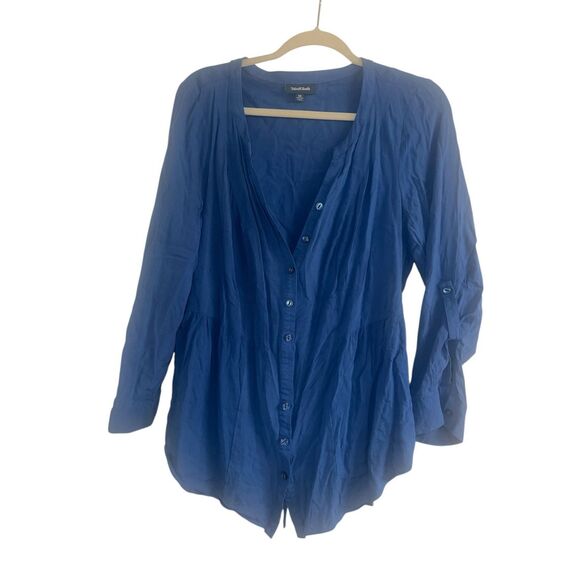 ✨Anthropologie ModCloth Trusty Travel Button Up Sz 1X Tunic Top✨ - Picture 6 of 10